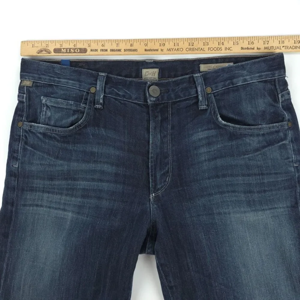 CITIZENS OF HUMANITY Sid Straight Leg Jeans Dark Denim Minimal Quiet Luxury 36